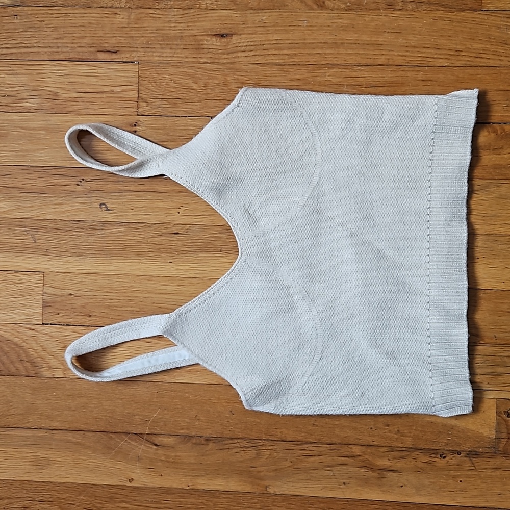NWOT Zara bustier style knit cream crop top small